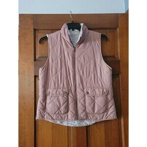 Thread & Supply Womens Size Medium Reversible Sherpa Vest Full Zip Dusty Pink